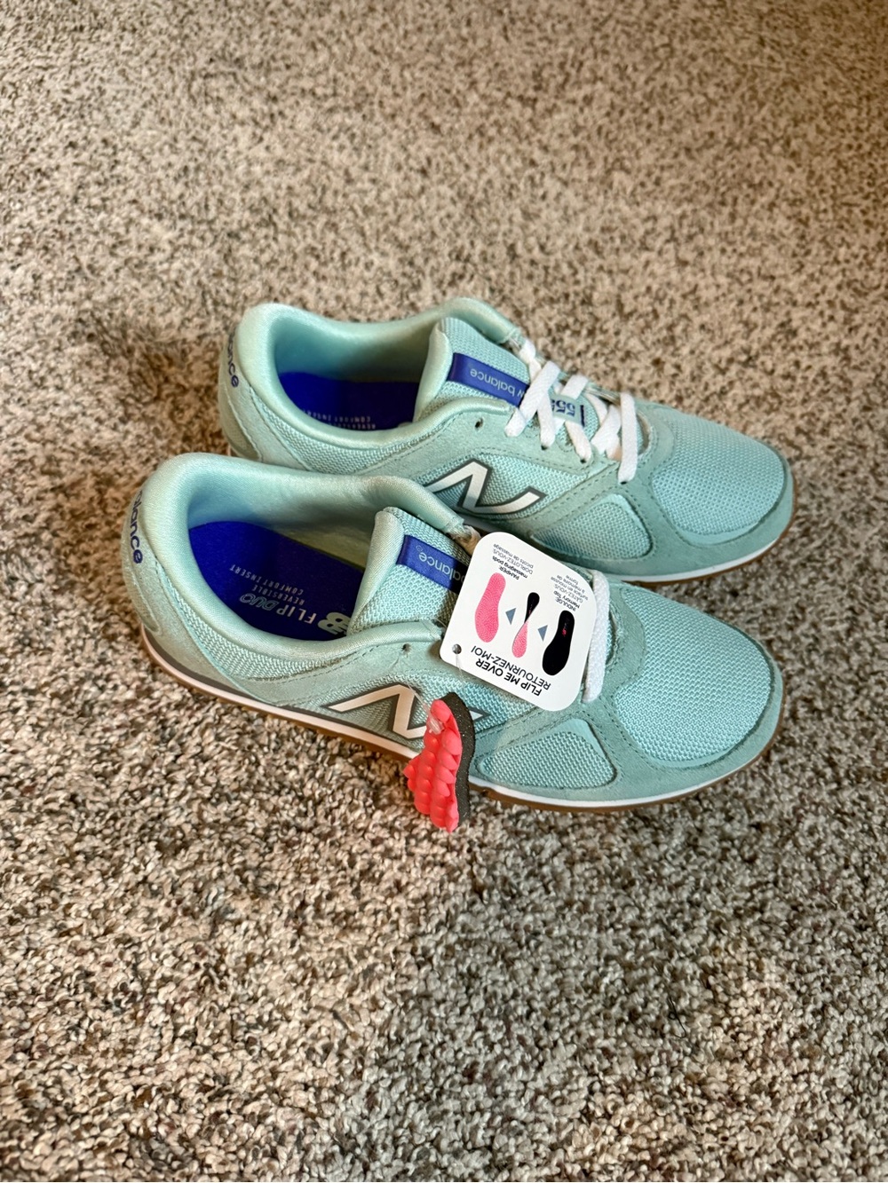 New Balance Mint Green Mesh Sneakers with White Laces